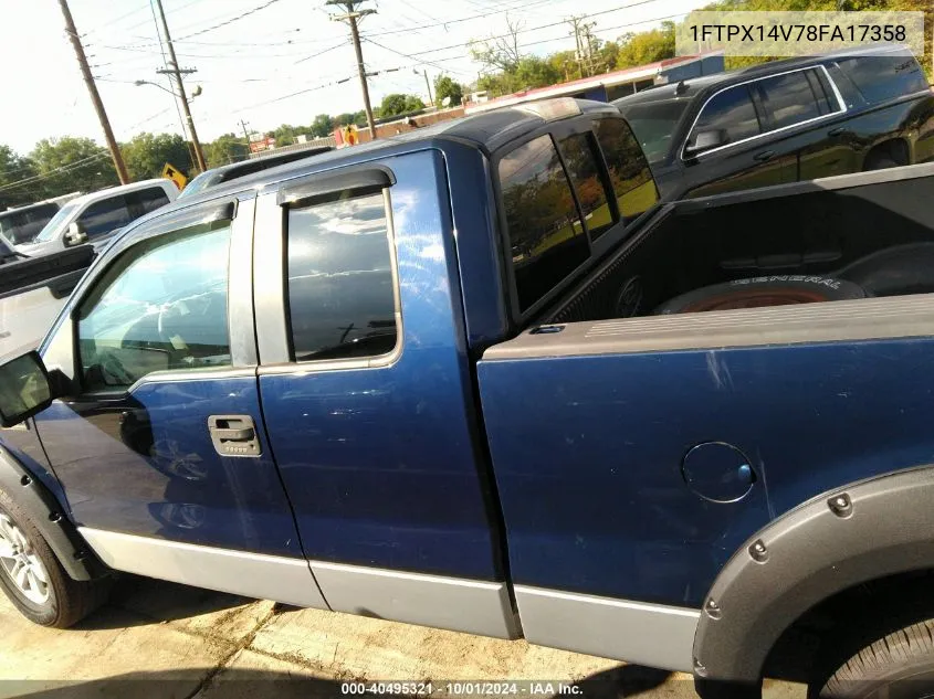 2008 Ford F-150 Fx4/Lariat/Xl/Xlt VIN: 1FTPX14V78FA17358 Lot: 40495321