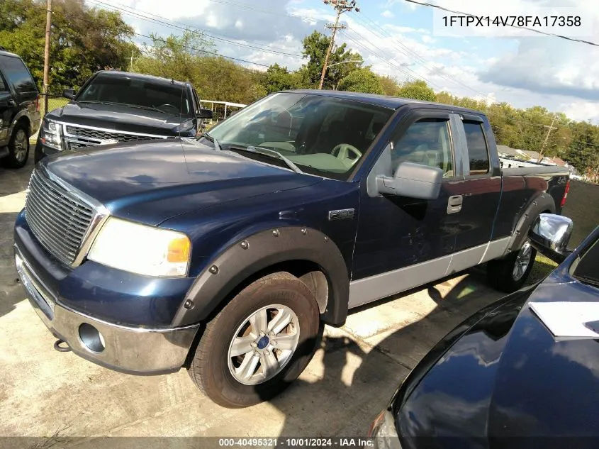 2008 Ford F-150 Fx4/Lariat/Xl/Xlt VIN: 1FTPX14V78FA17358 Lot: 40495321