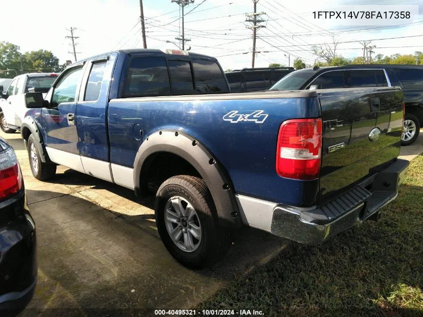 2008 Ford F-150 Fx4/Lariat/Xl/Xlt VIN: 1FTPX14V78FA17358 Lot: 40495321