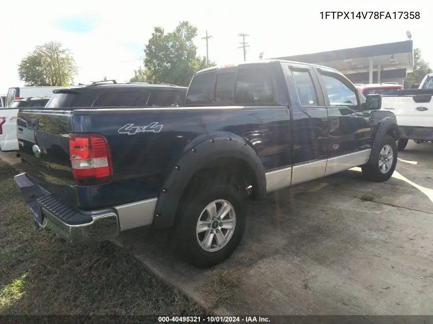 2008 Ford F-150 Fx4/Lariat/Xl/Xlt VIN: 1FTPX14V78FA17358 Lot: 40495321