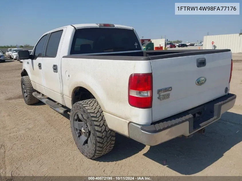 2008 Ford F150 Supercrew VIN: 1FTRW14W98FA77176 Lot: 40572195