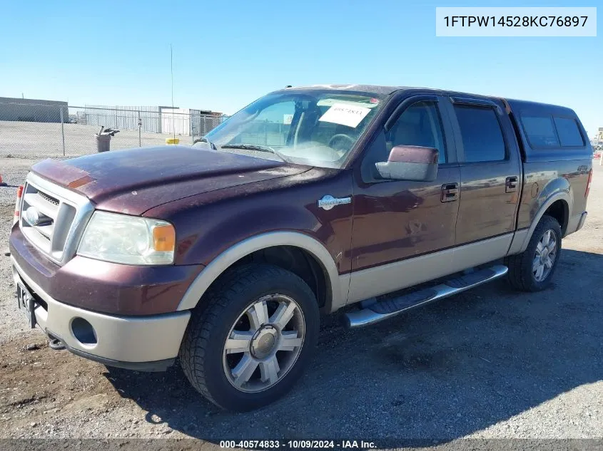 2008 Ford F-150 60Th Anniversary/Fx4/King Ranch/Lariat/Limited/Xlt VIN: 1FTPW14528KC76897 Lot: 40574833