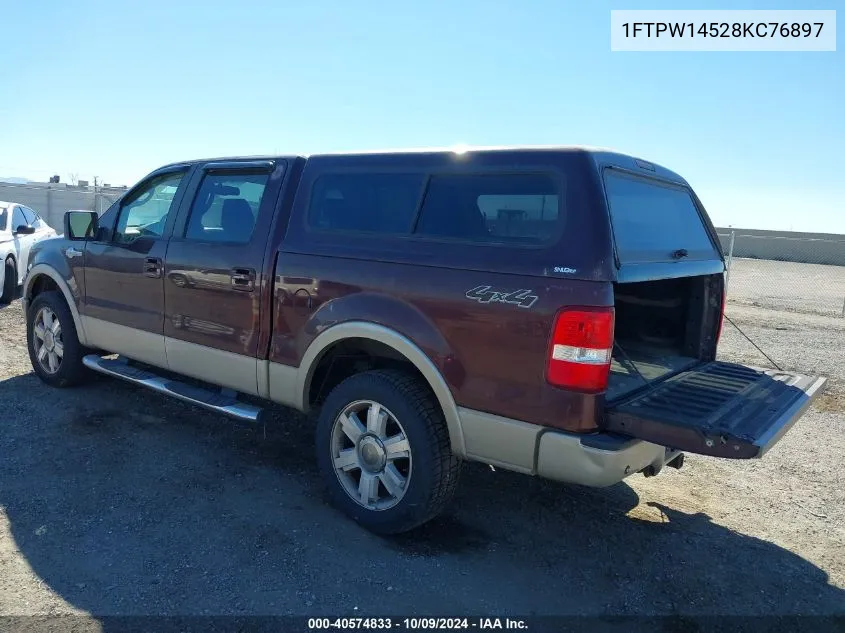 2008 Ford F-150 60Th Anniversary/Fx4/King Ranch/Lariat/Limited/Xlt VIN: 1FTPW14528KC76897 Lot: 40574833