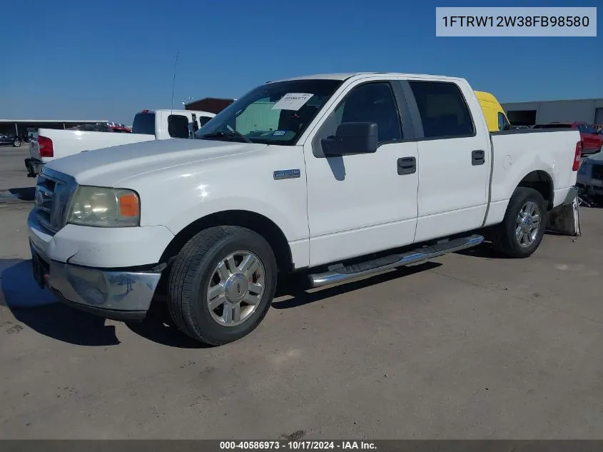 2008 Ford F-150 60Th Anniversary/Fx2/Xl/Xlt VIN: 1FTRW12W38FB98580 Lot: 40586973