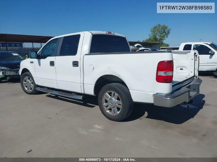 2008 Ford F-150 60Th Anniversary/Fx2/Xl/Xlt VIN: 1FTRW12W38FB98580 Lot: 40586973