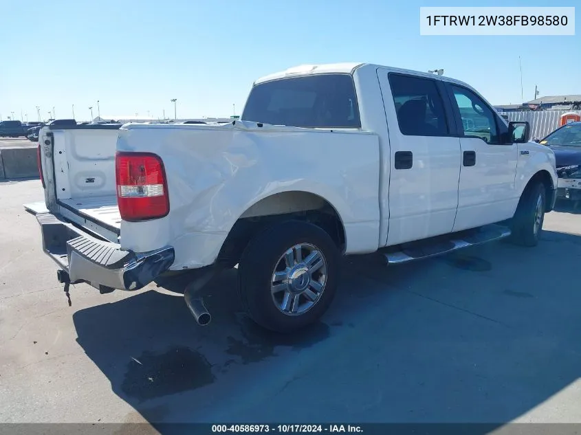 2008 Ford F-150 60Th Anniversary/Fx2/Xl/Xlt VIN: 1FTRW12W38FB98580 Lot: 40586973