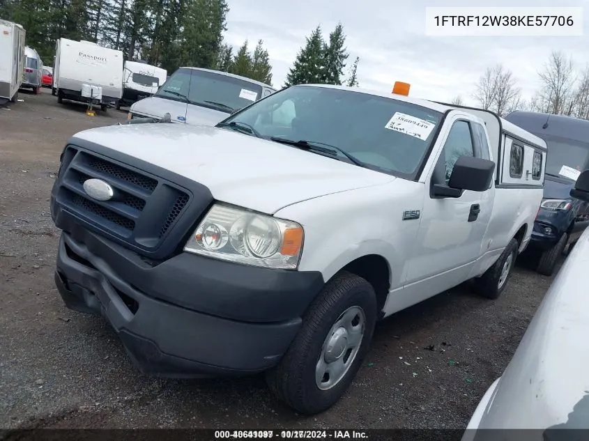 2008 Ford F-150 Stx/Xl/Xlt VIN: 1FTRF12W38KE57706 Lot: 40641097