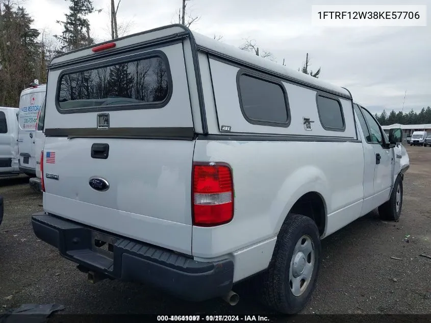 2008 Ford F-150 Stx/Xl/Xlt VIN: 1FTRF12W38KE57706 Lot: 40641097