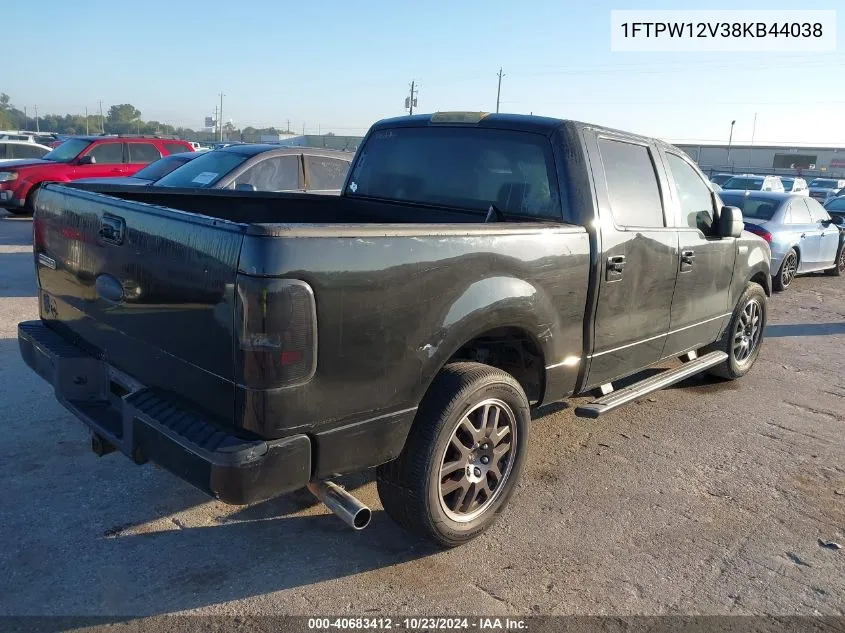 2008 Ford F-150 60Th Anniversary/Fx2/King Ranch/Lariat/Xlt VIN: 1FTPW12V38KB44038 Lot: 40683412