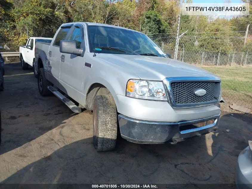 2008 Ford F-150 60Th Anniversary/Fx4/King Ranch/Lariat/Xlt VIN: 1FTPW14V38FA43605 Lot: 40701505