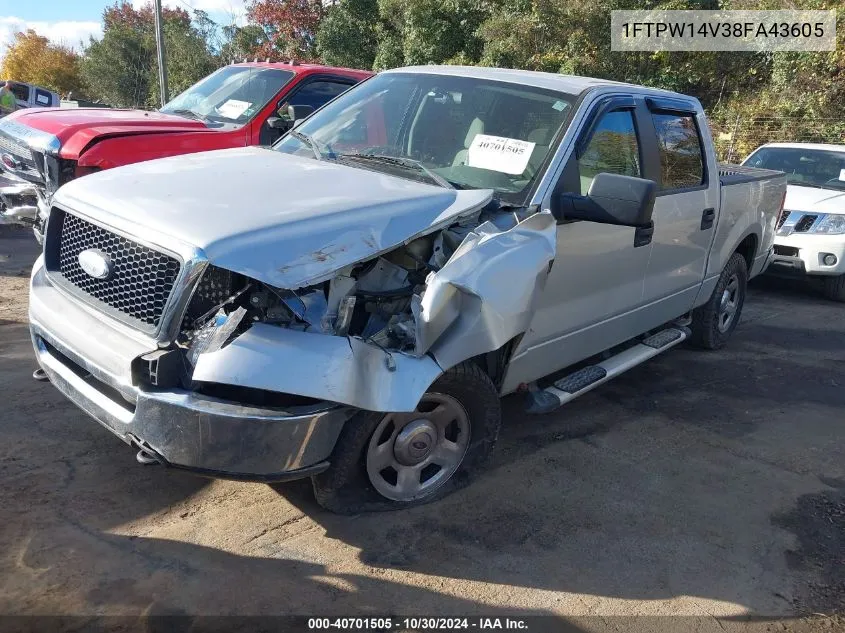 2008 Ford F-150 60Th Anniversary/Fx4/King Ranch/Lariat/Xlt VIN: 1FTPW14V38FA43605 Lot: 40701505