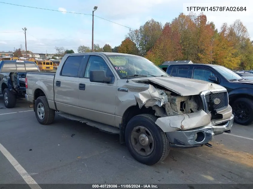 2008 Ford F-150 60Th Anniversary/Fx4/King Ranch/Lariat/Limited/Xlt VIN: 1FTPW14578FA02684 Lot: 40729386