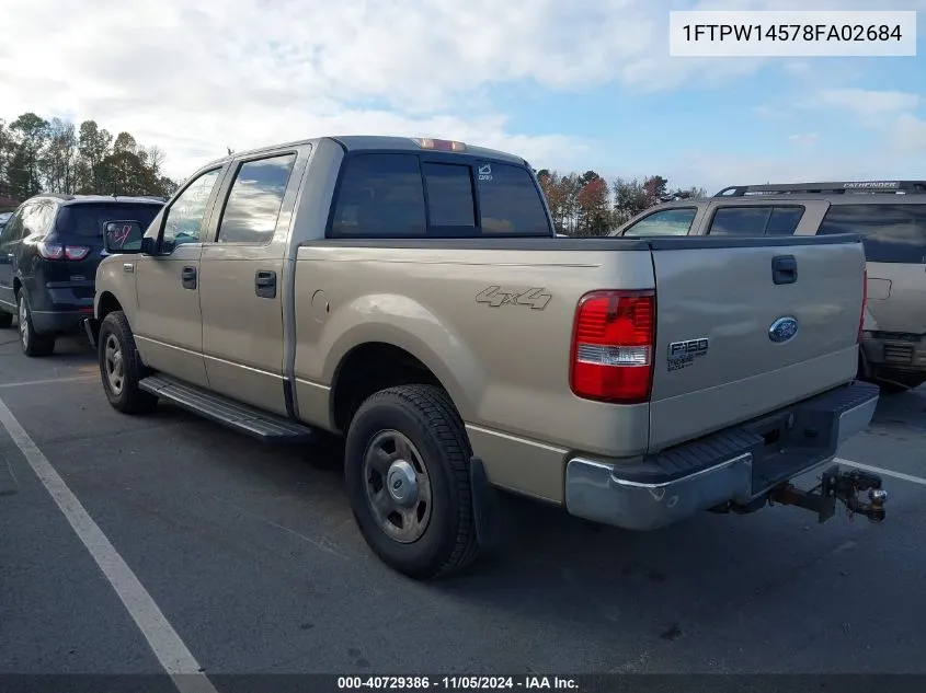 2008 Ford F-150 60Th Anniversary/Fx4/King Ranch/Lariat/Limited/Xlt VIN: 1FTPW14578FA02684 Lot: 40729386