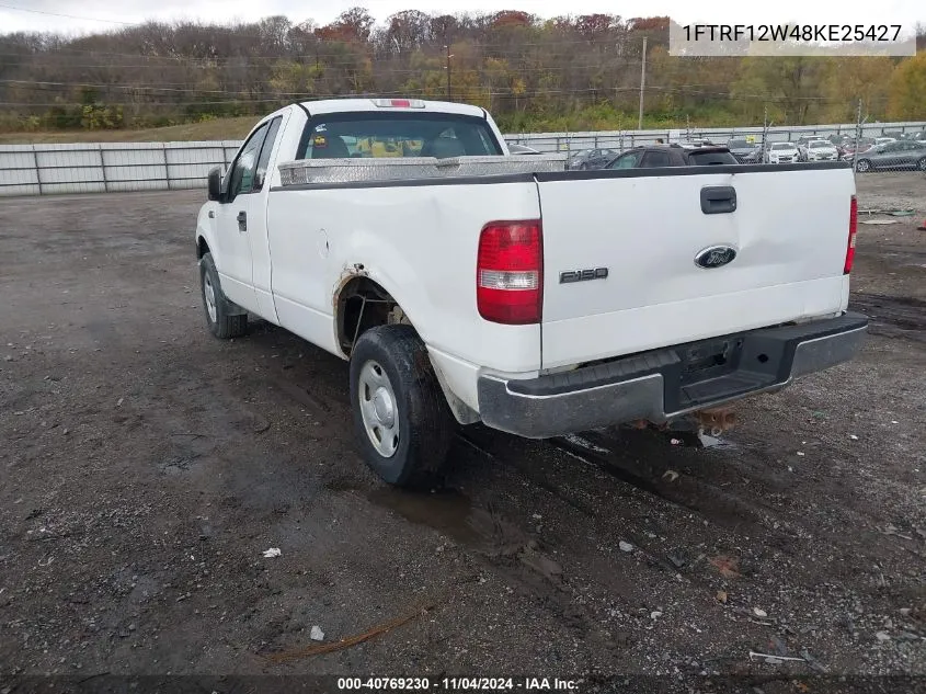 2008 Ford F-150 Fx2/Stx/Xl/Xlt VIN: 1FTRF12W48KE25427 Lot: 40769230