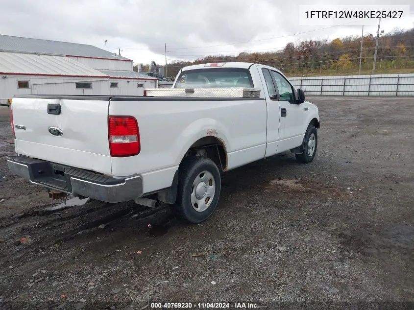 2008 Ford F-150 Fx2/Stx/Xl/Xlt VIN: 1FTRF12W48KE25427 Lot: 40769230