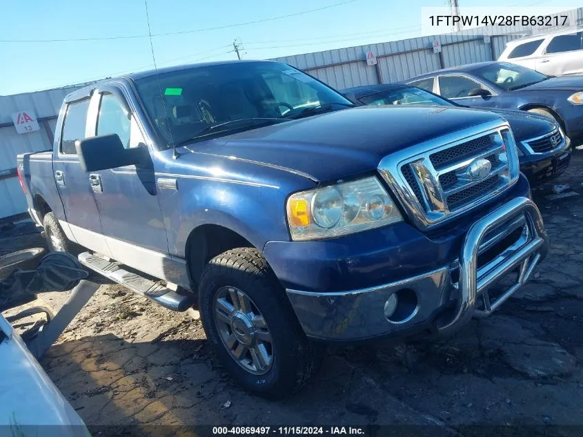 2008 Ford F-150 60Th Anniversary/Fx4/King Ranch/Lariat/Xlt VIN: 1FTPW14V28FB63217 Lot: 40869497