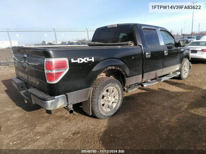 2009 Ford F150 Supercrew VIN: 1FTPW14V39FA83622 Lot: 30048785