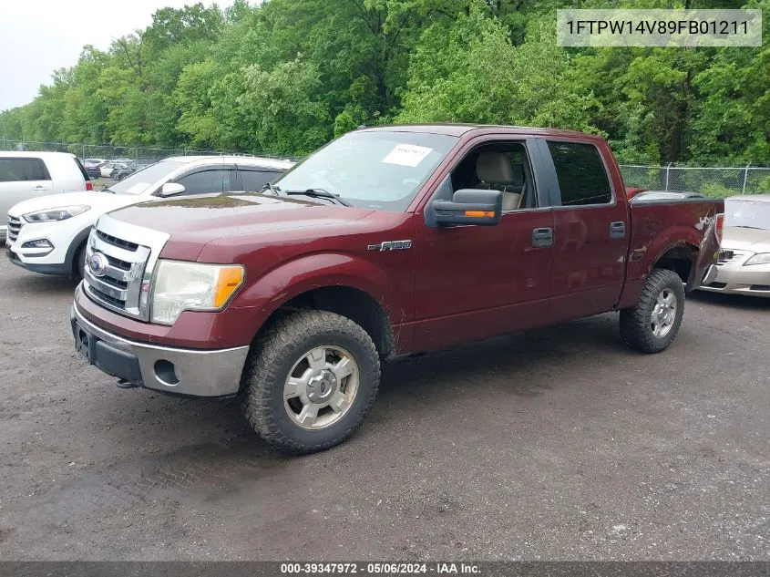 2009 Ford F-150 Fx4/King Ranch/Lariat/Platinum/Xl/Xlt VIN: 1FTPW14V89FB01211 Lot: 39347972