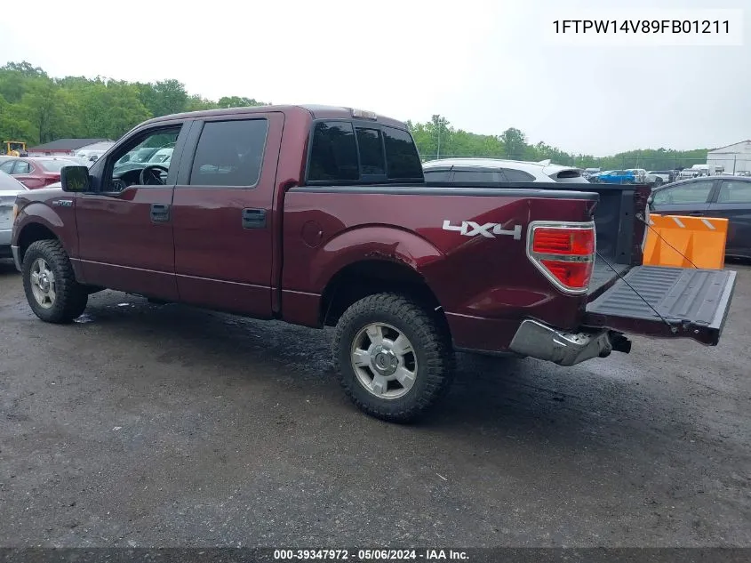 2009 Ford F-150 Fx4/King Ranch/Lariat/Platinum/Xl/Xlt VIN: 1FTPW14V89FB01211 Lot: 39347972