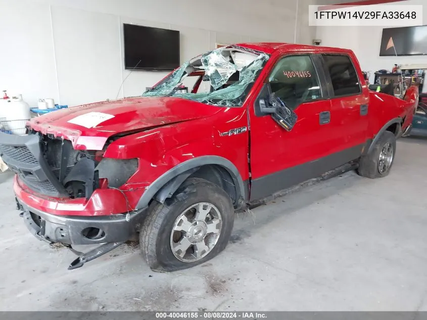 2009 Ford F-150 Fx4/King Ranch/Lariat/Platinum/Xl/Xlt VIN: 1FTPW14V29FA33648 Lot: 40046155