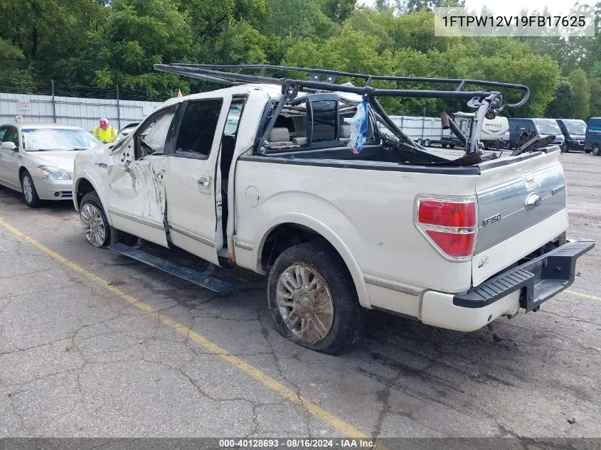 2009 Ford F-150 King Ranch/Lariat/Platinum/Xl/Xlt VIN: 1FTPW12V19FB17625 Lot: 40128693