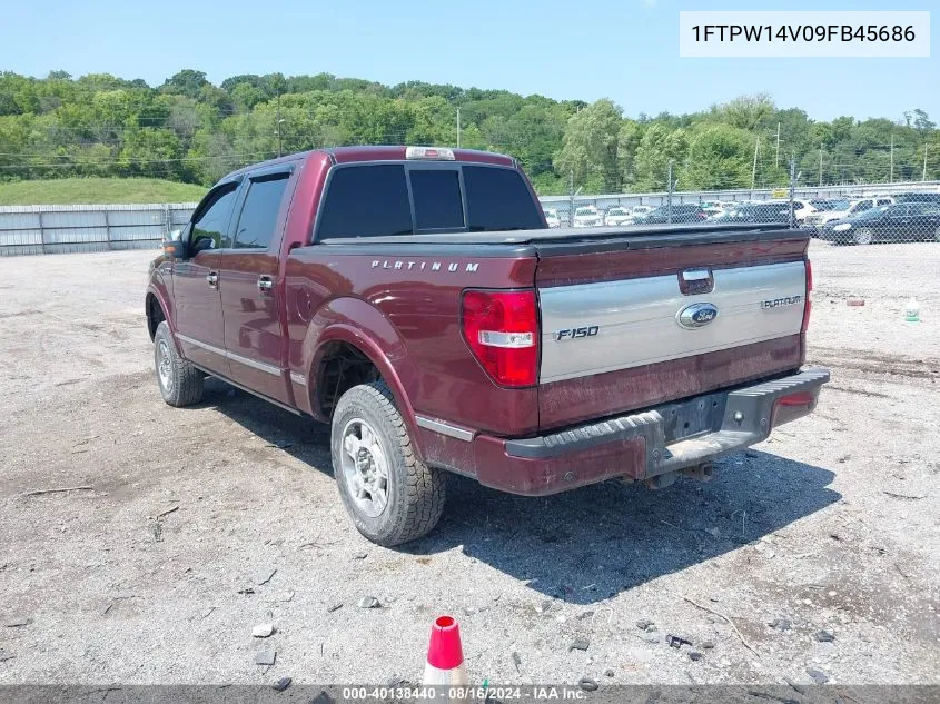 2009 Ford F-150 Fx4/King Ranch/Lariat/Platinum/Xl/Xlt VIN: 1FTPW14V09FB45686 Lot: 40138440