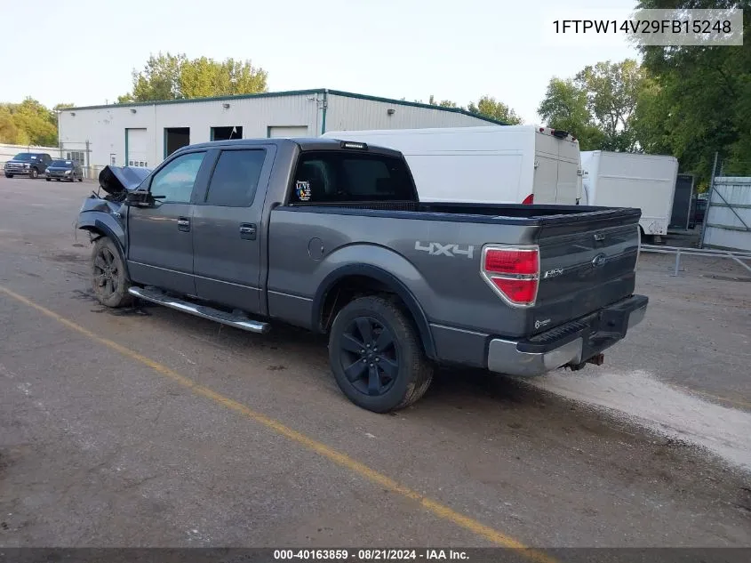 2009 Ford F150 Supercrew VIN: 1FTPW14V29FB15248 Lot: 40163859