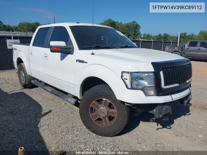 2009 Ford F-150 Fx4/King Ranch/Lariat/Platinum/Xl/Xlt VIN: 1FTPW14V39KC89112 Lot: 40204301