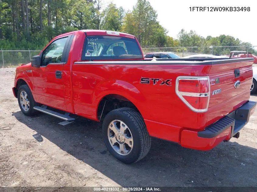 2009 Ford F-150 Stx VIN: 1FTRF12W09KB33498 Lot: 40219332