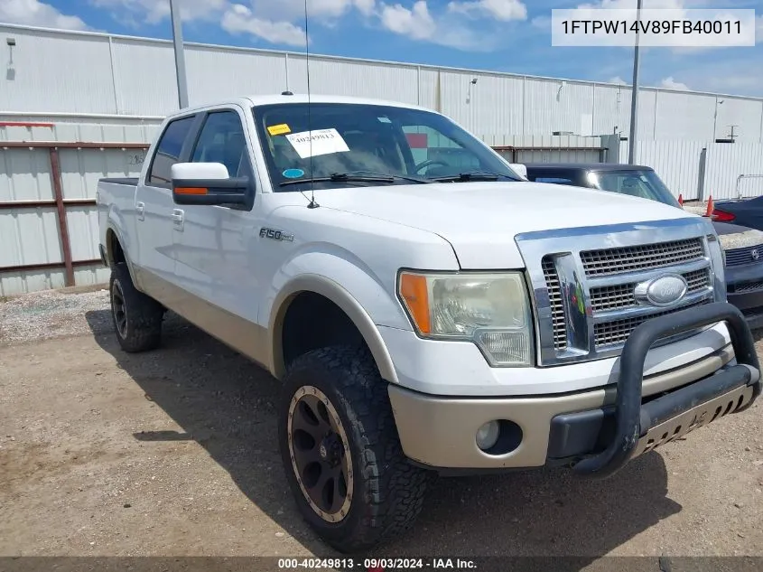 2009 Ford F-150 Fx4/King Ranch/Lariat/Platinum/Xl/Xlt VIN: 1FTPW14V89FB40011 Lot: 40249813