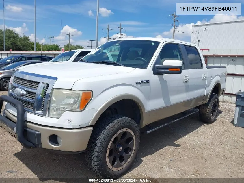 2009 Ford F-150 Fx4/King Ranch/Lariat/Platinum/Xl/Xlt VIN: 1FTPW14V89FB40011 Lot: 40249813