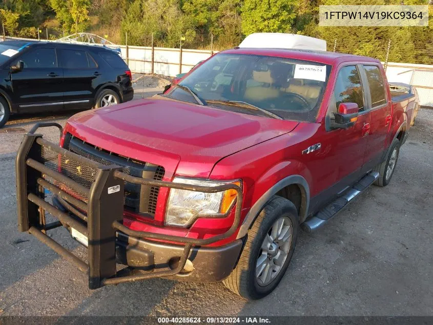 2009 Ford F150 Supercrew VIN: 1FTPW14V19KC9364 Lot: 40285624