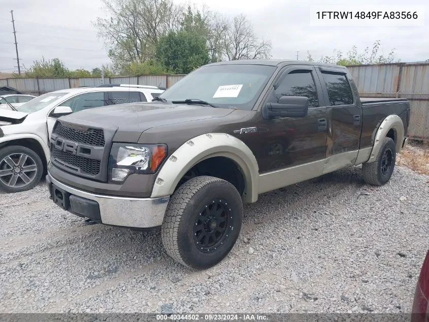 2009 Ford F-150 Supercrew VIN: 1FTRW14849FA83566 Lot: 40344502