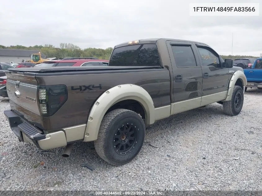 1FTRW14849FA83566 2009 Ford F-150 Supercrew