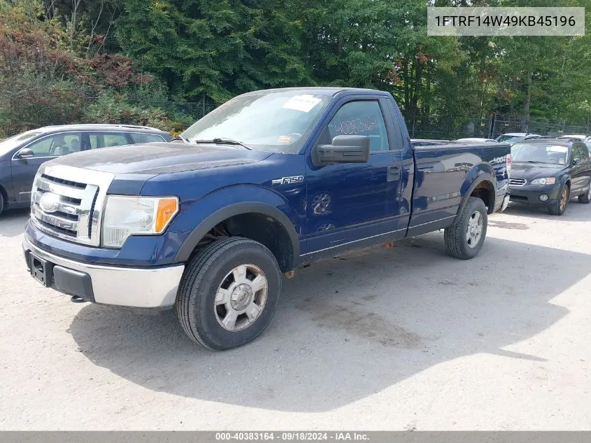 2009 Ford F-150 Stx/Xl/Xlt VIN: 1FTRF14W49KB45196 Lot: 40383164