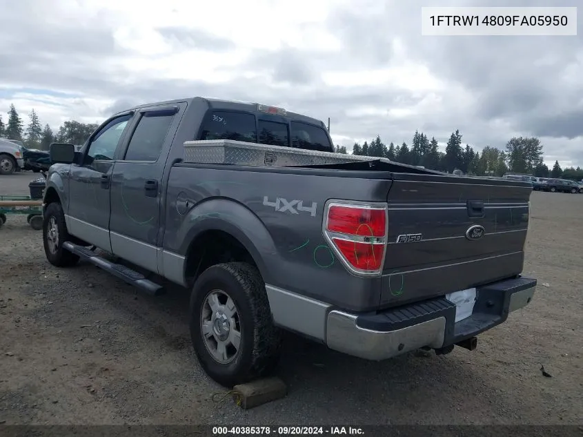 2009 Ford F-150 Xl/Xlt VIN: 1FTRW14809FA05950 Lot: 40385378