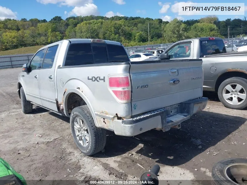 2009 Ford F-150 Fx4/King Ranch/Lariat/Platinum/Xl/Xlt VIN: 1FTPW14V79FB18467 Lot: 40439512