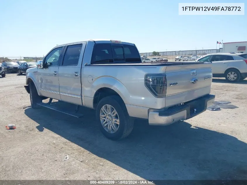 2009 Ford F-150 Platinum VIN: 1FTPW12V49FA78772 Lot: 40489209