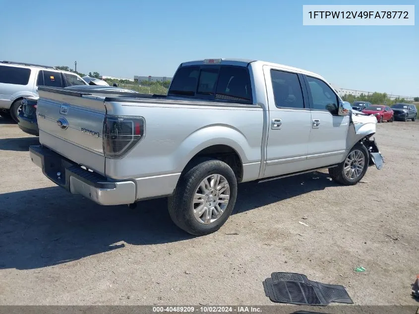 2009 Ford F-150 Platinum VIN: 1FTPW12V49FA78772 Lot: 40489209