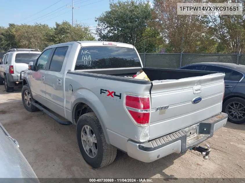 2009 Ford F-150 Fx4/King Ranch/Lariat/Platinum/Xl/Xlt VIN: 1FTPW14VX9KC91651 Lot: 40730869