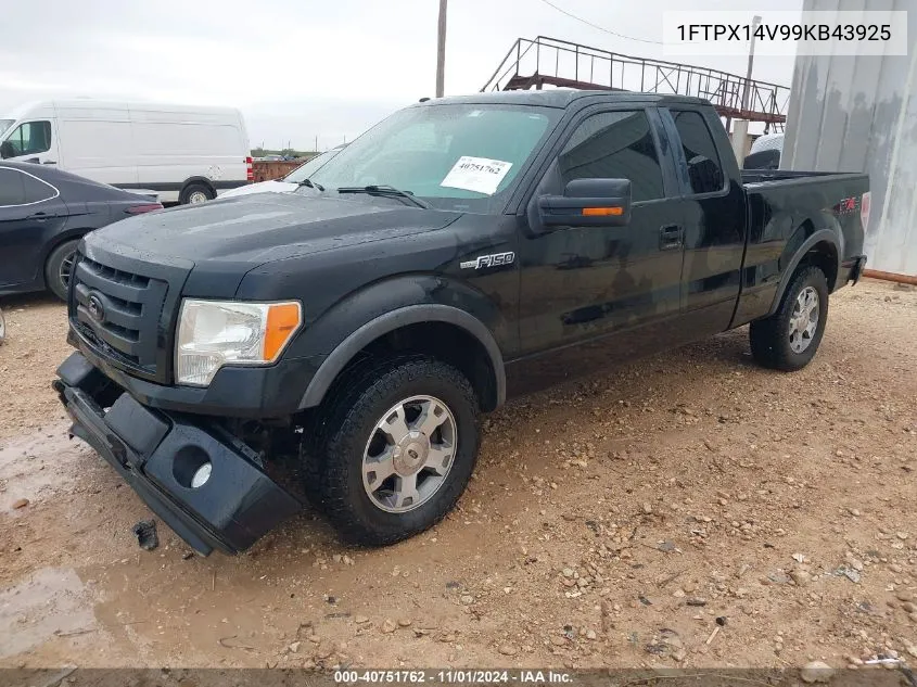 2009 Ford F-150 Fx4/Lariat/Xl/Xlt VIN: 1FTPX14V99KB43925 Lot: 40751762