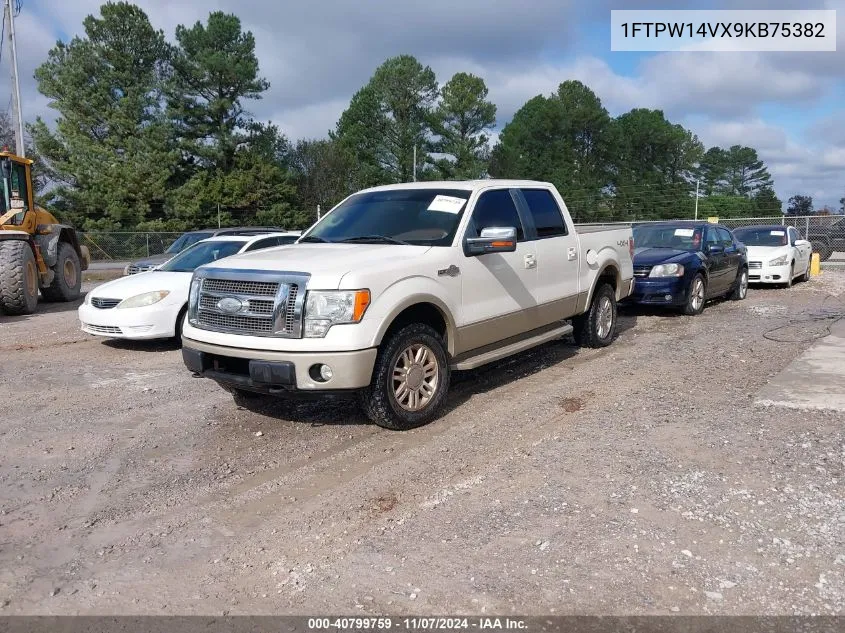 2009 Ford F-150 Fx4/King Ranch/Lariat/Platinum/Xl/Xlt VIN: 1FTPW14VX9KB75382 Lot: 40799759