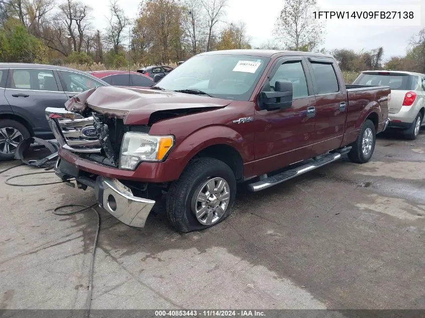 2009 Ford F-150 Fx4/King Ranch/Lariat/Platinum/Xl/Xlt VIN: 1FTPW14V09FB27138 Lot: 40853443