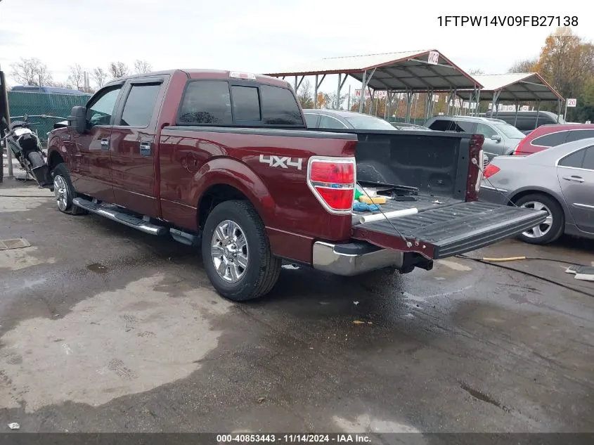 2009 Ford F-150 Fx4/King Ranch/Lariat/Platinum/Xl/Xlt VIN: 1FTPW14V09FB27138 Lot: 40853443