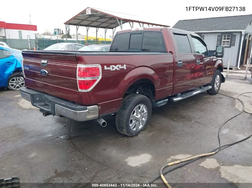 2009 Ford F-150 Fx4/King Ranch/Lariat/Platinum/Xl/Xlt VIN: 1FTPW14V09FB27138 Lot: 40853443