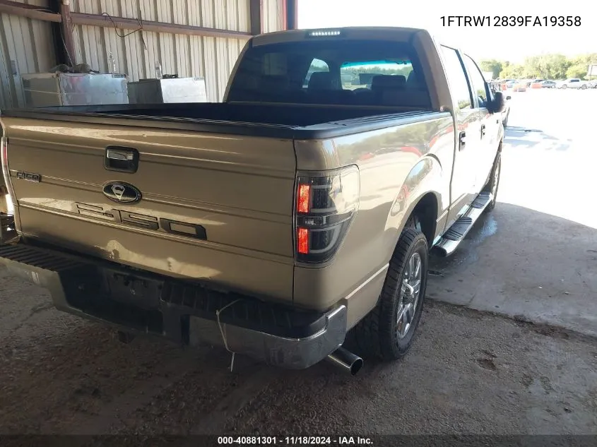 2009 Ford F-150 Xl/Xlt VIN: 1FTRW12839FA19358 Lot: 40881301