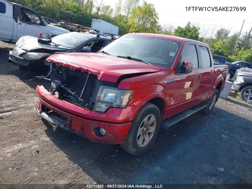 2010 Ford F-150 VIN: 1FTFW1CV5AKE27699 Lot: 12111502