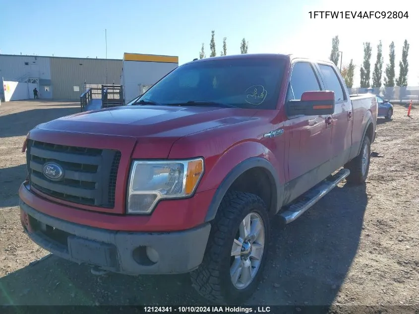 2010 Ford F150 Supercrew VIN: 1FTFW1EV4AFC92804 Lot: 12124341