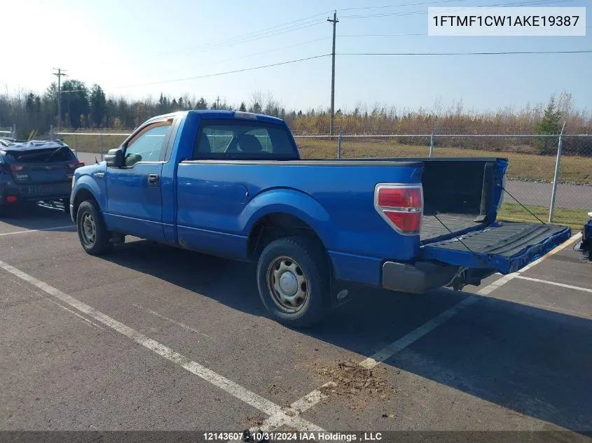 2010 Ford F-150 VIN: 1FTMF1CW1AKE19387 Lot: 12143607