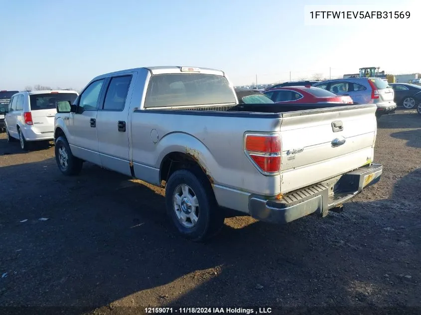 2010 Ford F-150 VIN: 1FTFW1EV5AFB31569 Lot: 12159071